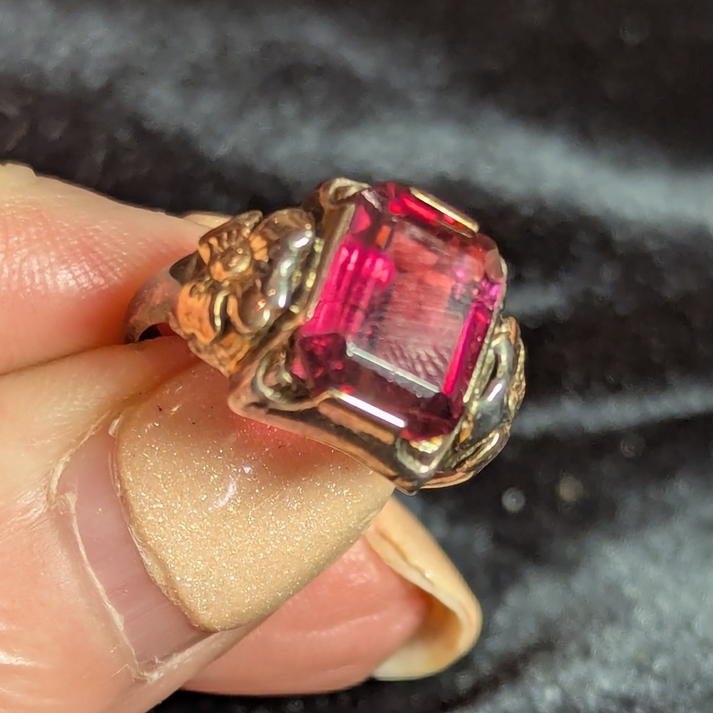 Elegant Red- Pink Rhodalite Garnet Gemstone Ring